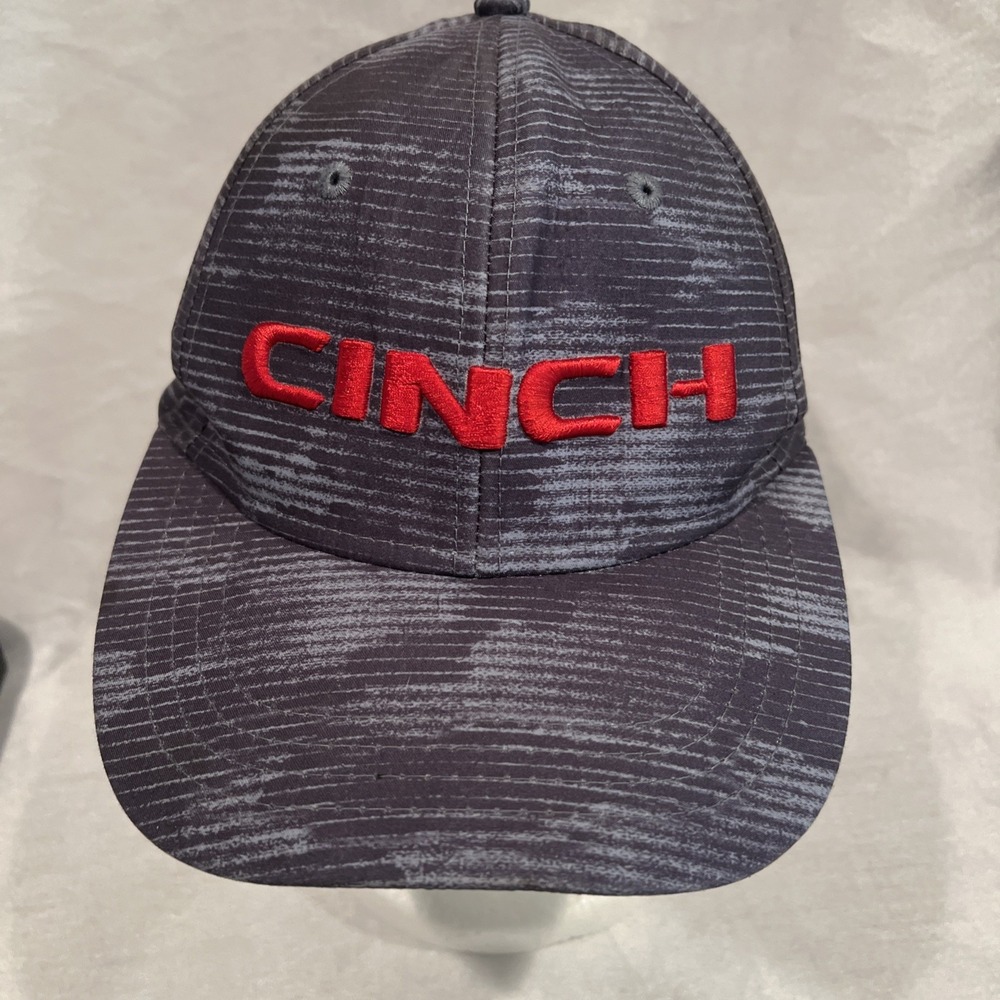 Cinch Cap Hat Snap Back Men Adjustable Gray‎ Embroidered Logo Rodeo Lightweight